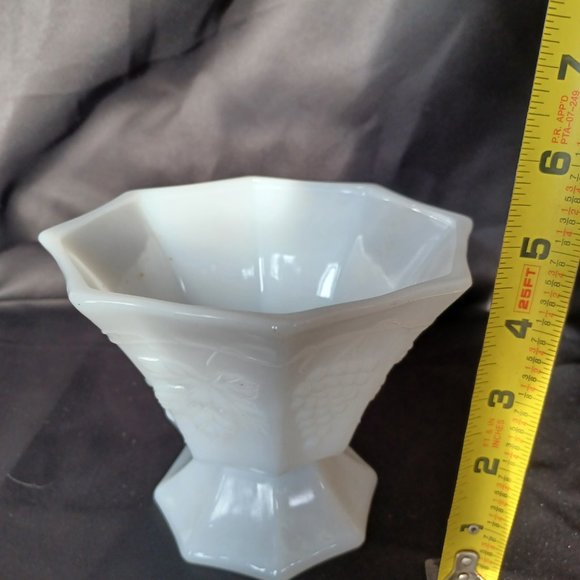 Vintage Milk Glass /Footed /Octagon/ Pedestal Compote - Picture 6 of 13